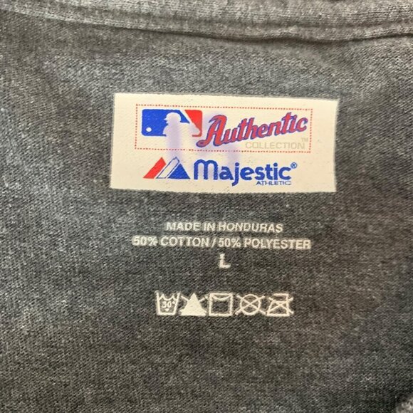 Cincinnati Red MLB Gray Majestic Short Sleeve Crewneck Shirt - Picture 4 of 5